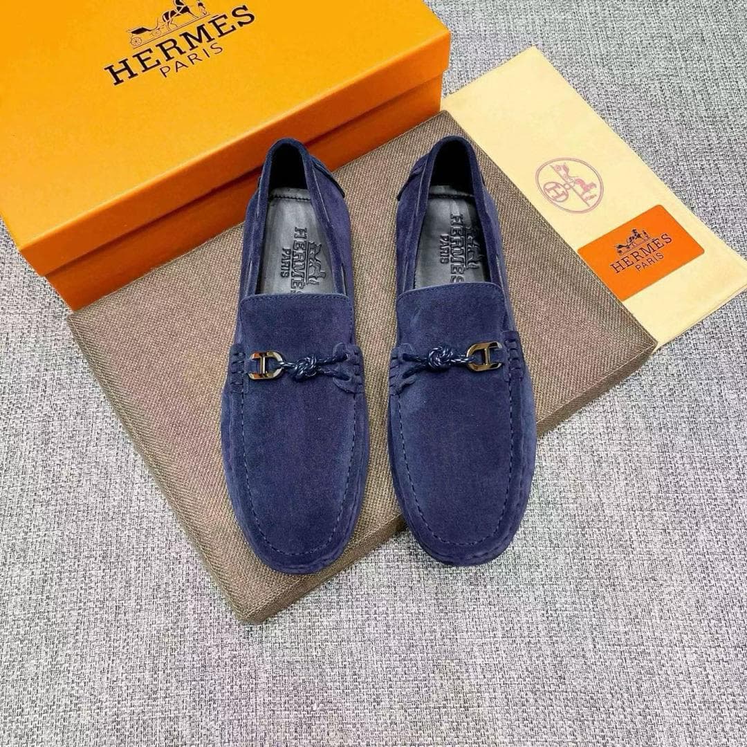 Suede Driving Loafer with Woven Knot