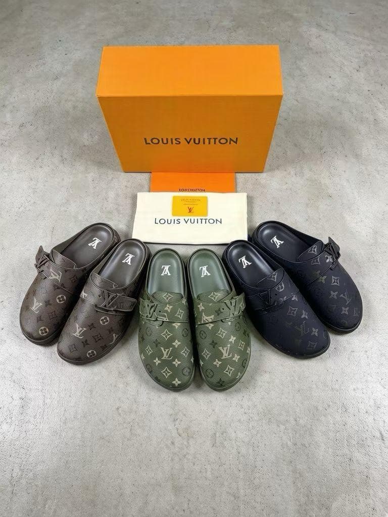 Monogram Print Rubber Clog Mule